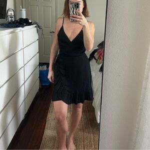 Free People Black Slip Wrap Dress